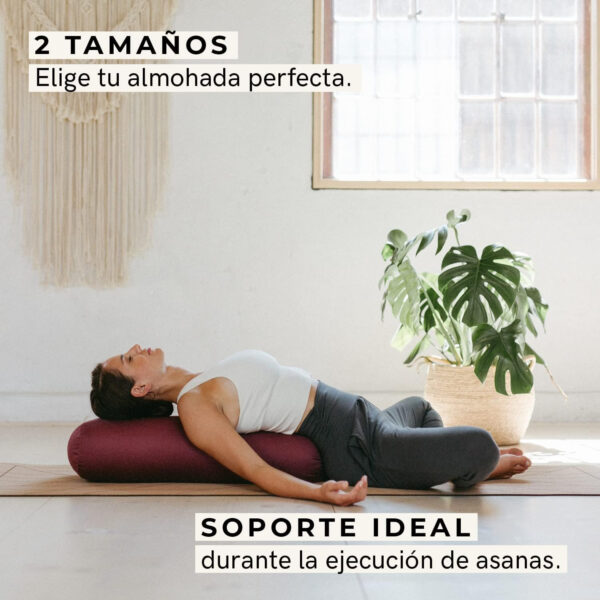 Lotuscrafts Bolster Yoga Rectangular para Yin Yoga - Relleno de Kapok - Cubierta en Algodon Lavable - Cojin Yoga Restaurativo - Bolster Yoga Kapok - Bolster Yoga Algodon - Imagen 4