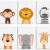 Hambient Laminas Decorativas Infantiles para Cuadros Habitacion Bebe, Niño, Niña - Decoracion Pared Dormitorio Juvenil - 6 Posters 30x40 cm SIN Marco (Animales Safari Africa)