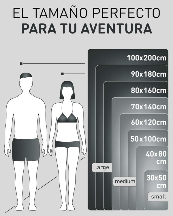Fit-Flip Toalla Microfibra - para el Gimnasio y la Playa - compacta, Ultraligera, Grande y de Secado rápido - Toallas microfibras de Natacion, Gym, Viaje y Piscina - Imagen 4