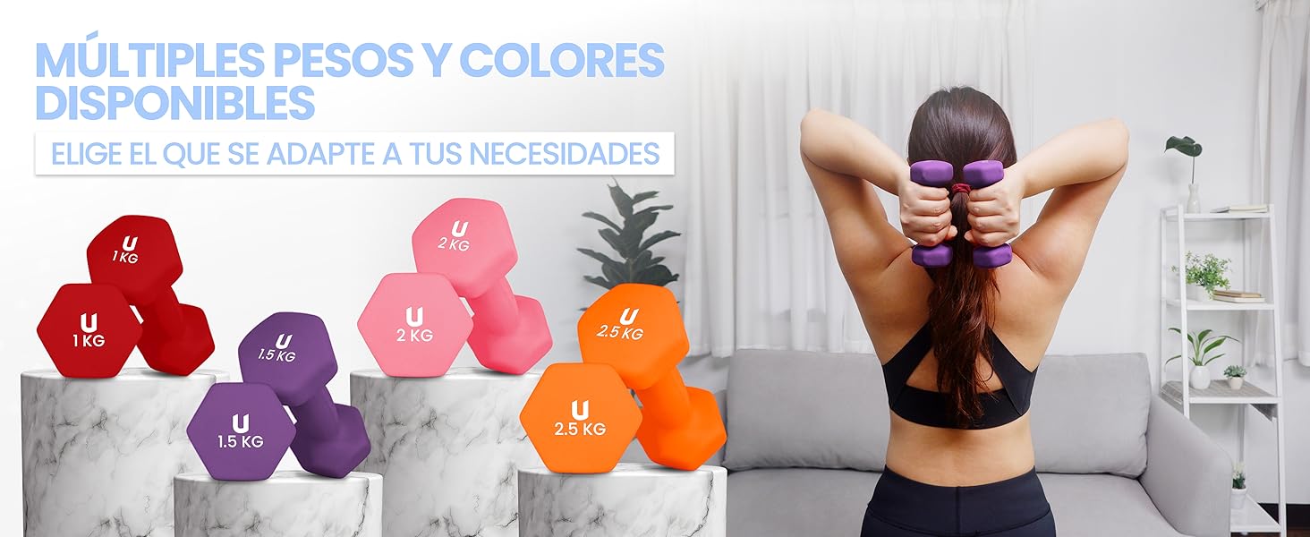 mancuernas neopreno hexagonales