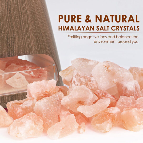 SALKING 2-in-1 Humidificador Aceites Esenciales & Lámpara de Sal del Himalaya Natural, Difusor Ultrasonico de Aceite Esenciales con 3 Brillos, Lámpara de Terapia de Sal, 150 ml (Oscuro) - Imagen 2