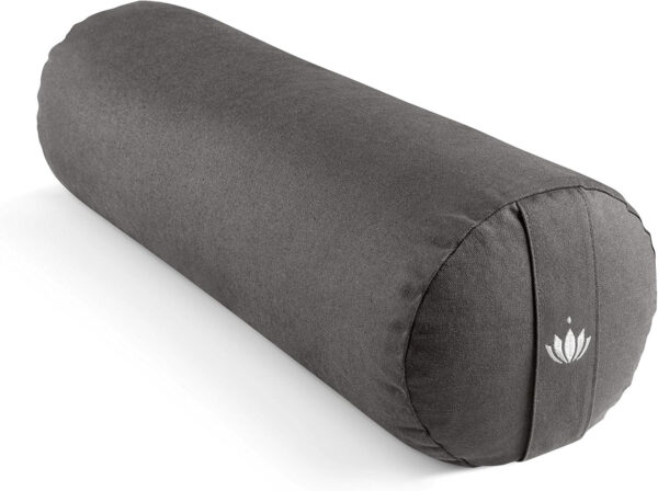 Lotuscrafts Rollo de Yoga para Yin Yoga Ø24 cm - Rollo de Yoga con Relleno de Espelta - Funda de Algodón Lavable - Rollo de Yoga para Yoga Restaurativo - Certificado Gots