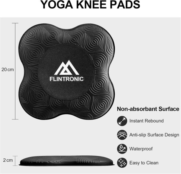 flintronic Almohadilla Rodillera Yoga, 2PCS Esterilla Yoga Antideslizante, TPE Colchonetas Yoga Antideslizantes para pilates, para ProteccióN de Rodillas, Codos y Tobillos - Imagen 2