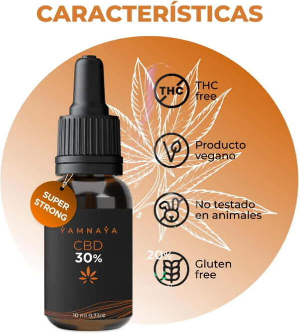 YamnaYa - Aceite CBD 30% (Super Strong) 3000mg CBD Puro – 10ml de Gotas de Cannabidiol PREMIUM - 0% THC (10ml, 30%) - Imagen 2