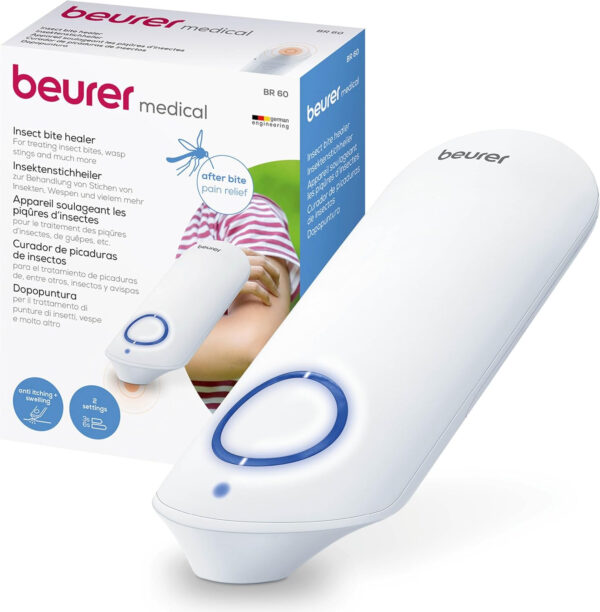 Beurer BR 60 Dispositivo para el tratamiento de mordeduras y picaduras de insectos, alivia el picor y la hinchazón sin sustancias químicas, pequeño y manejable