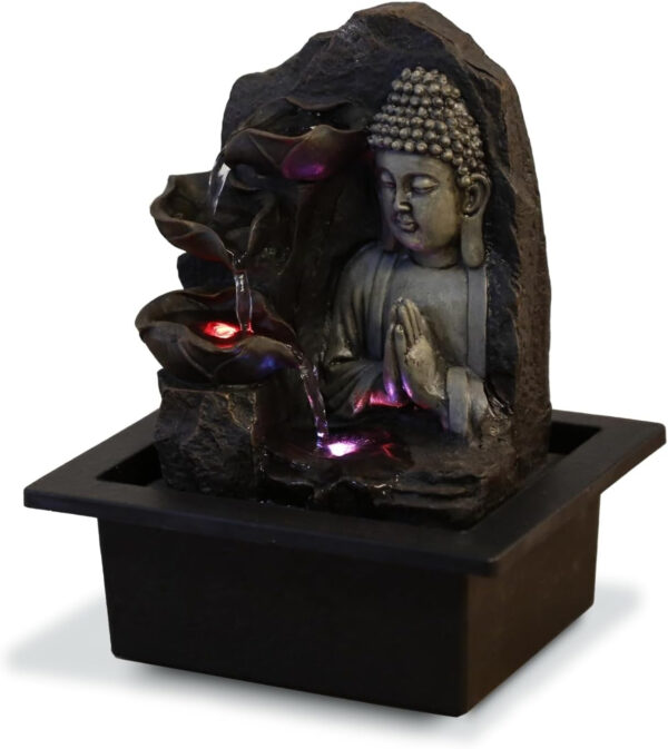Zen'Light SPIRITUALITE - Fuente de polirresina de Color marrón Oscuro, 21 x 21 x 26 cm.