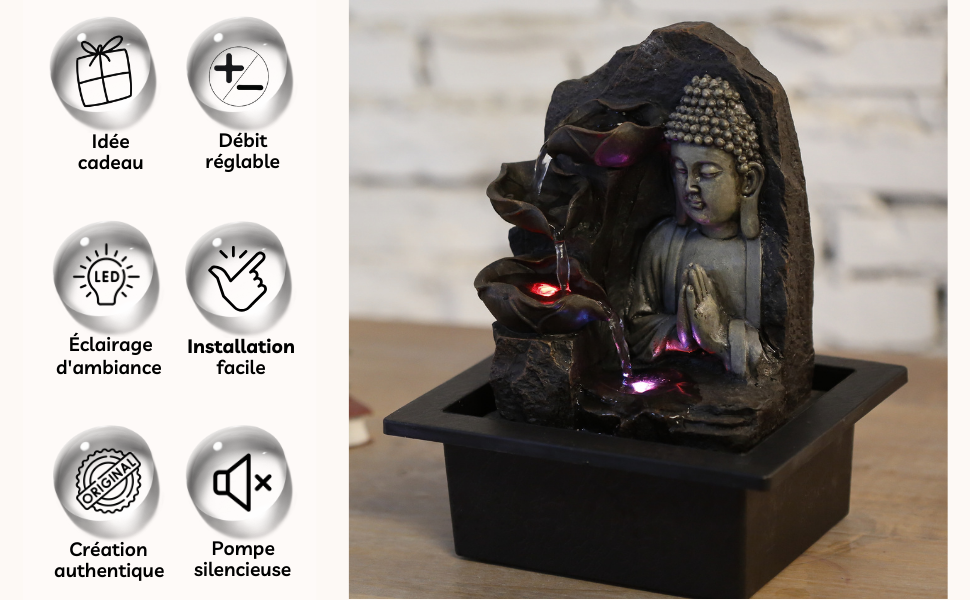 FUENTE BUDDHA ZEN FENG SHUI IDEE REGALO DECO