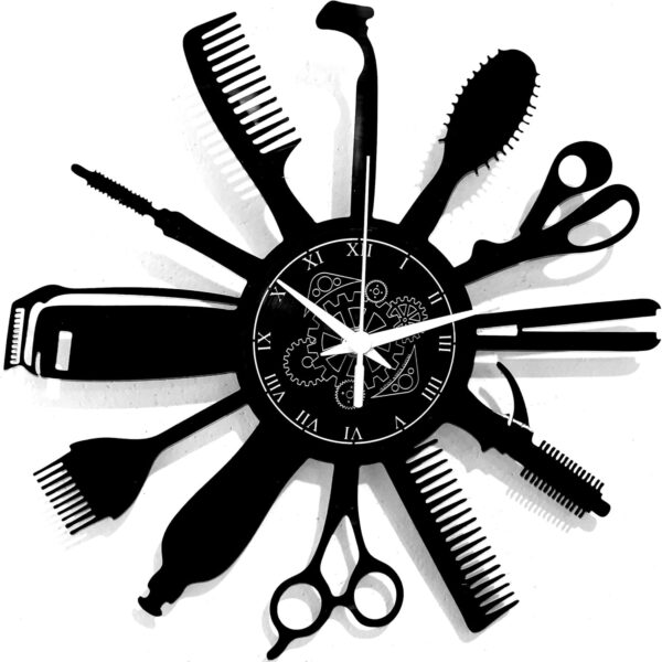 Instant Karma Clocks | Reloj de Pared | Peluquería | Barbería | Motivos de Barber Shop (Negro B5)