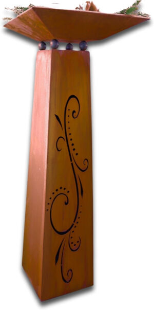 Rostikal | Pátina Columna Flori Fuente para Plantar, Rost Flores Columna Gartendenko Columna Oxidada Decoración de Primavera