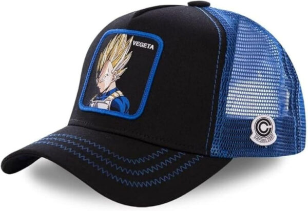 Casquette Dragon Ball Z Vegeta Noir Filet Bleu