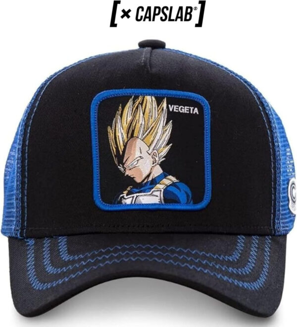 Casquette Dragon Ball Z Vegeta Noir Filet Bleu - Imagen 2