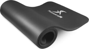 ProsourceFit Extra Thick Yoga and Pilates Mat ½” (13mm) or 1" (25mm), 71-inch Long High Density Exercise Mat with Comfort Foam and Carrying Strap