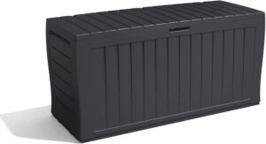 Keter 247661 Marvel+ Caja de almacenamiento para jardín, 270 L, gris grafito