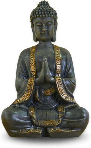 zen’ Light grande estatua Buda mediación, resina, Bonze, 37.5 x 15 x 24 cm
