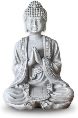 Zen Buda estatuilla Meditación Luz SBM2 2 Piedra Gris 10 x 5 x 12,5 cm