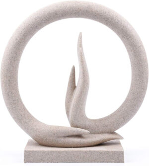 Carefree Fish Estatua de mano de Buda minimalista piedra arenisca Trae a casa un rayo de sol