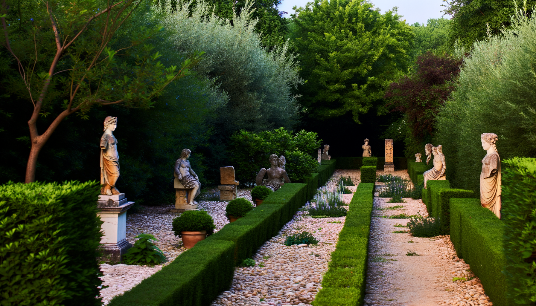 Idea con Esculturas, Figuras y Estatuas en Jardín