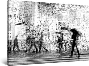 Startonight Cuadro sobre Lienzo en Blanco y Negro Día Vida en la Ciudad, Impresion en Calidad Fotografica Enmarcado y Listo Para Colgar Diseño Moderno Decoración Formato Grande 80 x 120 CM