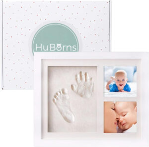 HuBorns - Set Marco Huellas Bebe Recien Nacido con Arcilla Anti Grietas, Cuadro Huella Bebe Pie y Manos como Regalos para Bebes Recien Nacidos, Kit Marco Huellas Bebe Recien Nacidos y Huellas Perro