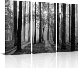 Lienzo con pintura al óleo de paisaje moderno para pared (naturaleza, foto arte, otoño bosque, decoración de pared)