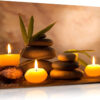 Cuadro sobre lienzo con diseño impreso de velas aromáticas y piedras Zen, A0 91x61cm (36x24in)