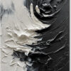 NANKAI Pintura al óleo minimalista pintada a mano con textura gruesa en blanco y negro, 36 x 24 pulgadas, arte de pared para el hogar, pintura al óleo