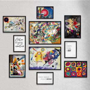 Giallobus – Conjunto de 10 Carteles de Pared – Vassily Kandinsky – Colección Kandinsky 1 – Papel estucado – | 2 x A3 42x30cm | 4 x A4 30x21cm | 4 x A5 21x15cm | – SIN Marcos – Cuadros Modernos salón
