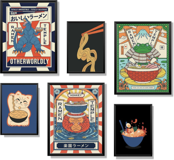 Winund Laminas Decorativas 30x40 cm, SIN MARCO, Set de 6 Posters para pared, cuadros decoracion dormitorios, cuadros decoracion salon modernos, laminas bonitas para enmarcar, laminas decorativas pared