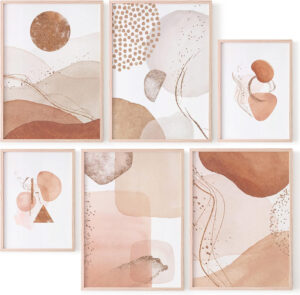 OHBIMBA® 6 Laminas Decorativas Pared Cuadros Decoracion Salon Modernos – Posters Para Pared Cuadros Decorativos Decoracion Pared lienzos decorativos – 4 de 30x40cm + 2 de 21x30cm