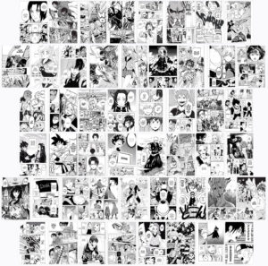 WOONKIT Pósteres de anime para estética de habitación, cosas de anime, decoración de dormitorio de pared, paneles de manga, kit de collage de pared de anime, paquete de pósteres de anime MHA,