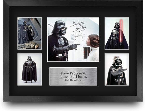 HWC Trading FR A3 Star Wars Darth Vader Los Regalos Imprimieron La Exhibición Firmada De La Presentación Del Autógrafo Para Los Fans De Los Recuerdos De La Película - A3 Enmarcado