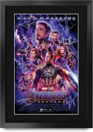 HWC Trading Avengers Endgame A3 Enmarcado Regalo De Visualización De Fotos De Impresión De Imagen Impresa Autógrafo Firmado Por Marvel Captain America Ironman Thor Los Aficionados Al Cine