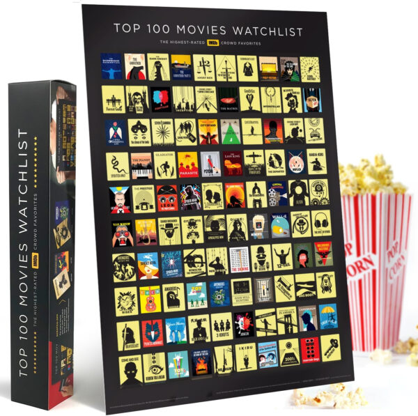 Curious Charts Commission Póster oficial de IMDb 100 películas (versión para rascar)