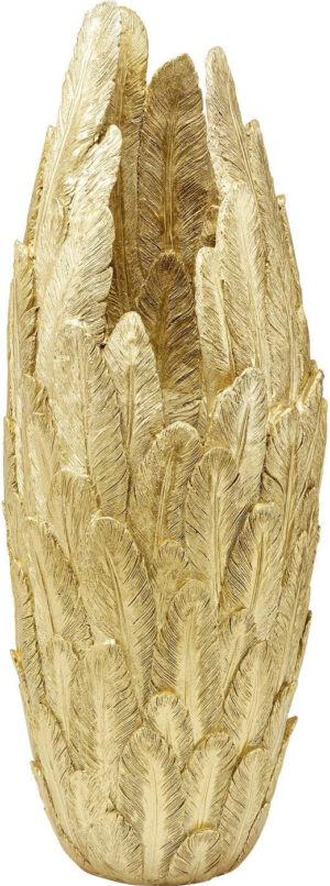 Kare Design Jarrón Decorativo de Suelo Feathers, Oro, diseño de Plumas, para Flores, Accesorio Moderno de salón, 80x34x34 cm, Polyresin (copia)