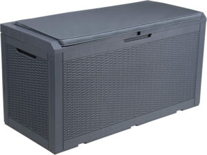 YITAHOME 380L Arcón de Ordenación Exterior, Resina Caja de Almacenaje de Jardín para Almacenamiento Al aire Libre para Muebles de Patio