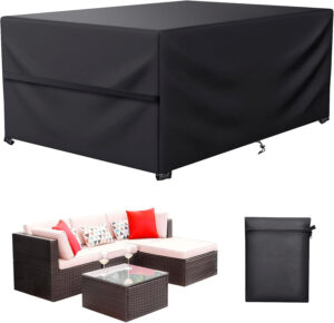 LCGOD Funda para Muebles de jardín Impermeable, Rectangular Funda Protectora Muebles Exterior para sofá 600D Oxford (200X165X80cm)