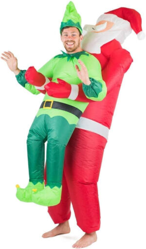 Bodysocks Disfraz Hinchable de Papá Noel y Elfo para Adultos