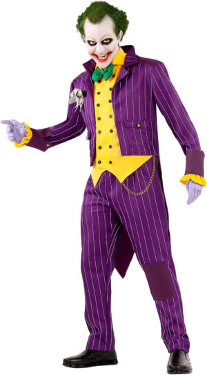 Funidelia Disfraz Oficial de Joker Arkham City para Hombre, Traje de Guasón para adulto, Disfraces de Halloween y Carnaval – Talla L