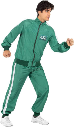 Funidelia | Chándal El Juego del Calamar nº 456 oficial para hombre y mujer Squid Game - Disfraz para adultos y divertidos accesorios para Fiestas, Carnaval y Halloween - Talla L - XL - Verde
