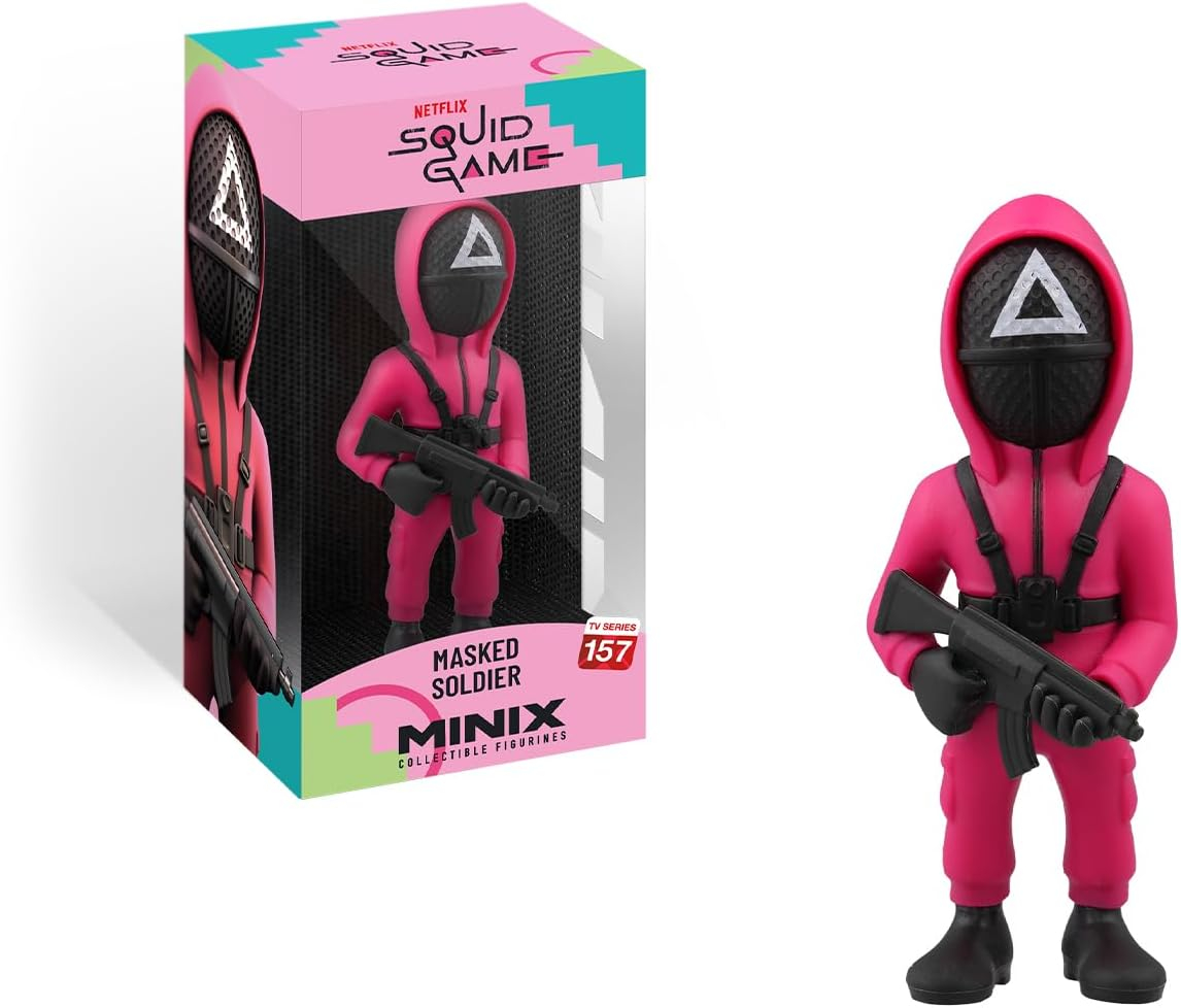MINIX Collectible Figurines, Figura de colección 12cm, El Juego del Calamar, Guardia Enmascarado Triángulo, Coleccionables para Exhibición, Idea de Regalo, Fans De TV (MN16587)