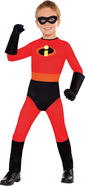 Disfraz de Dash de la ciudad para niños, disfraz de Disney Los Increíbles incluye mono guantes y máscara, disfraces para Halloween, fiestas de cumpleaños y eventos temáticos