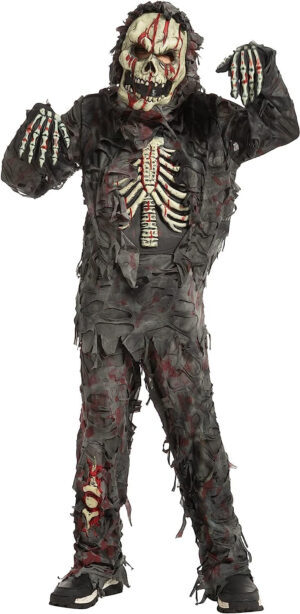 Spooktacular Creations Child Boy Scary Black Zombie Disfraz para niños