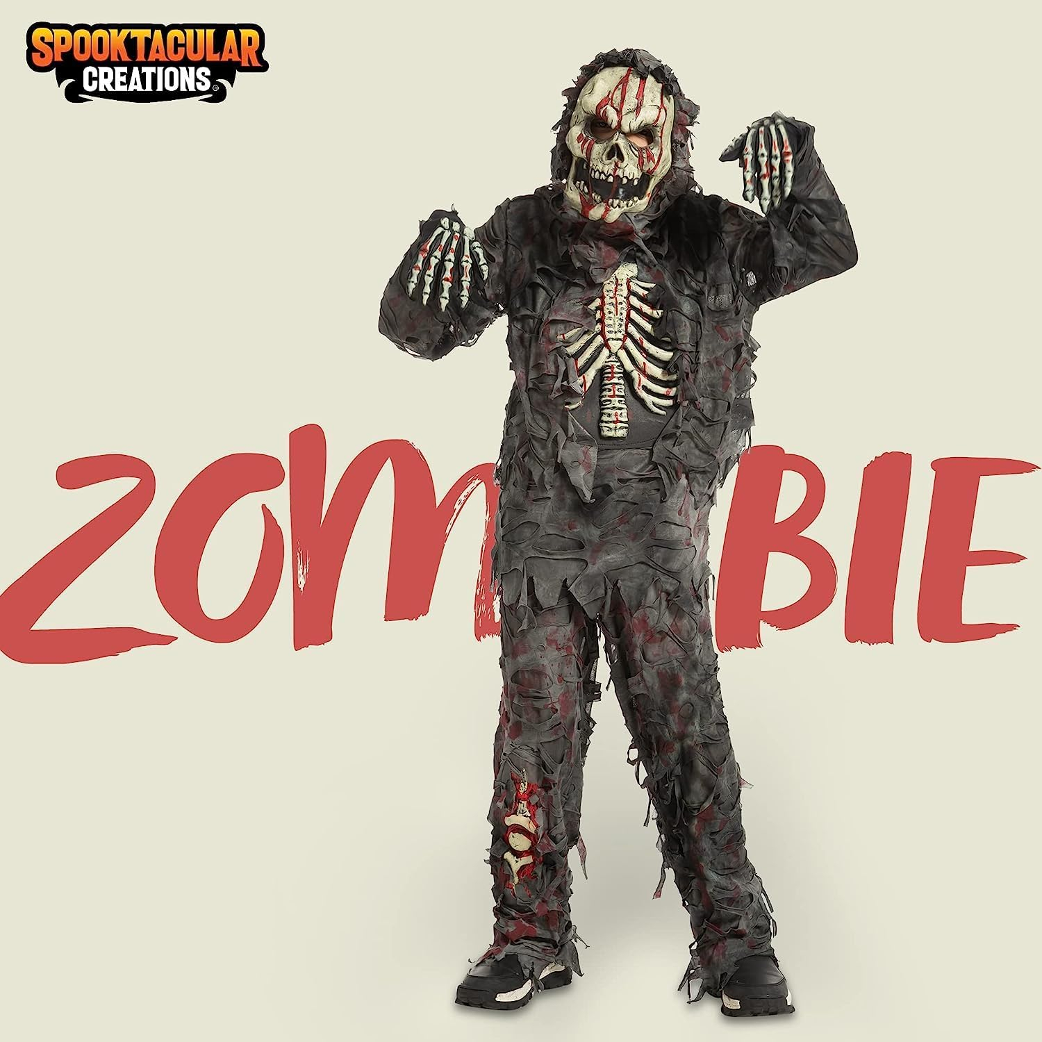 Spooktacular Creations Child Boy Scary Black Zombie Costume for Kids - Image 9
