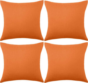 Paquete de 4 fundas de almohada decorativas impermeables para exteriores, cuadradas, para patio, balcón, jardín, funda de almohada con revestimiento de poliuretano para sofá, cama, patio, sofá, tienda
