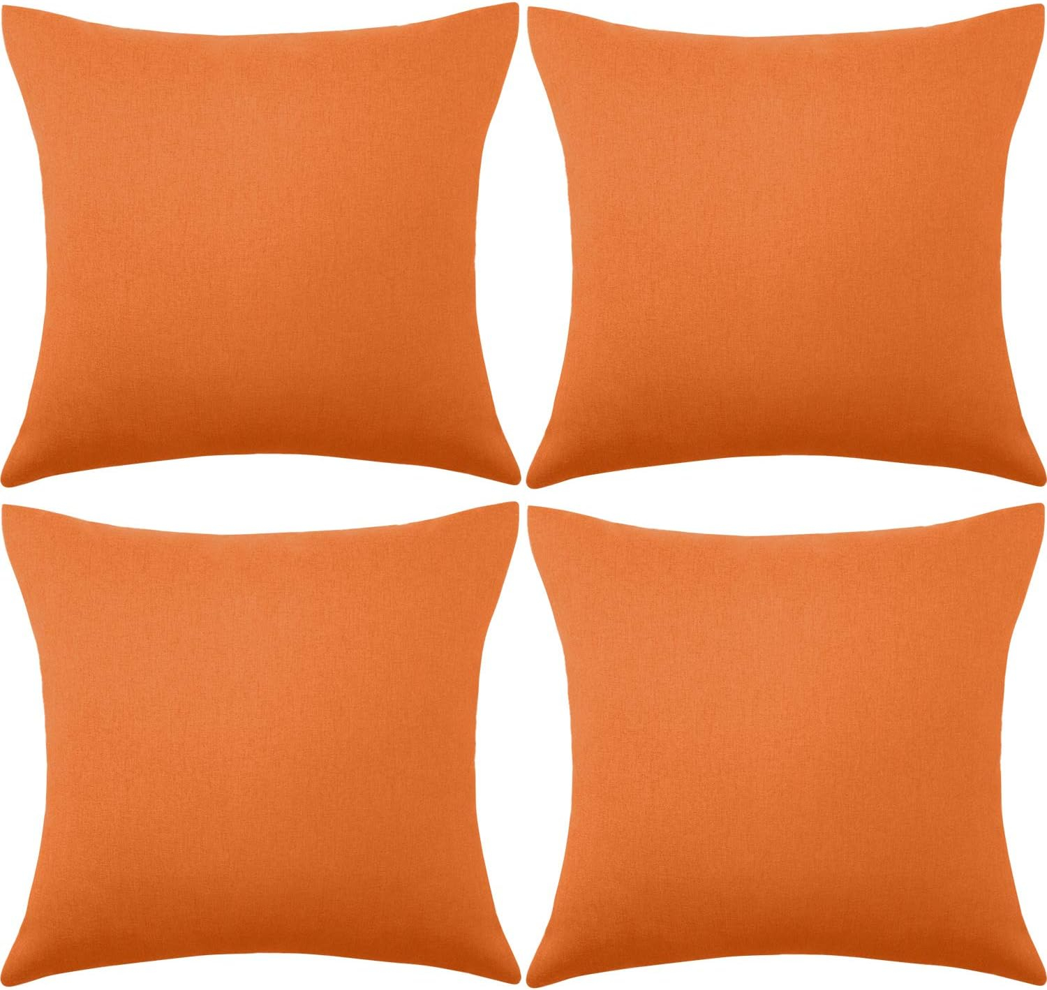 Paquete de 4 fundas de almohada decorativas impermeables para exteriores, cuadradas, para patio, balcón, jardín, funda de almohada con revestimiento de poliuretano para sofá, cama, patio, sofá, tienda