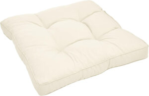 Beautissu Cojines Lounge Exterior XLuna Cojin Asiento Muebles Mimbre jardín Acolchado Grueso Aprox. 60x60x10 cm Natural - Cojin para Balcon o terraza Asiento o Banco de Madera