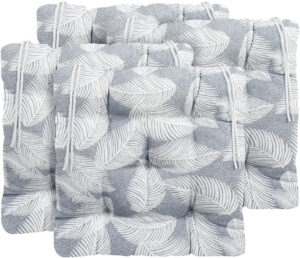 CHELY INTERMARKET Cojines Silla 50x50cm Pack 4 Unidades Relleno Mullido Pluma Gris 5 Pespuntes Acolchado Exterior Interior Decorativos Suaves Estables Lavables Terraza Jardín