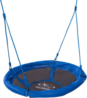 HUDORA Nido de Columpio 90 - Columpio Nido Azul de plástico para hasta 100kg - Columpio Colgante de 90cm de diámetro para Interior y Exterior