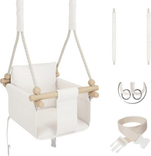MAMOI® Columpio para niños con cinturón de Seguridad | Ajuste de Altura 190-260 cm | Columpio Infantil Interior y Exterior | CE | 100% Eco | Hecho en la UE