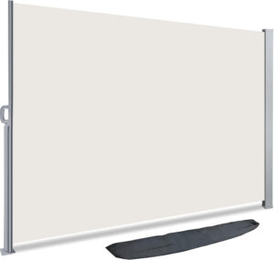 VOUNOT Toldo Lateral Retráctil, Protege la Privacidad, Protector Solar a Prueba de Viento, para Balcón, Jardin, Terraza, 140 x 300cm, Beige